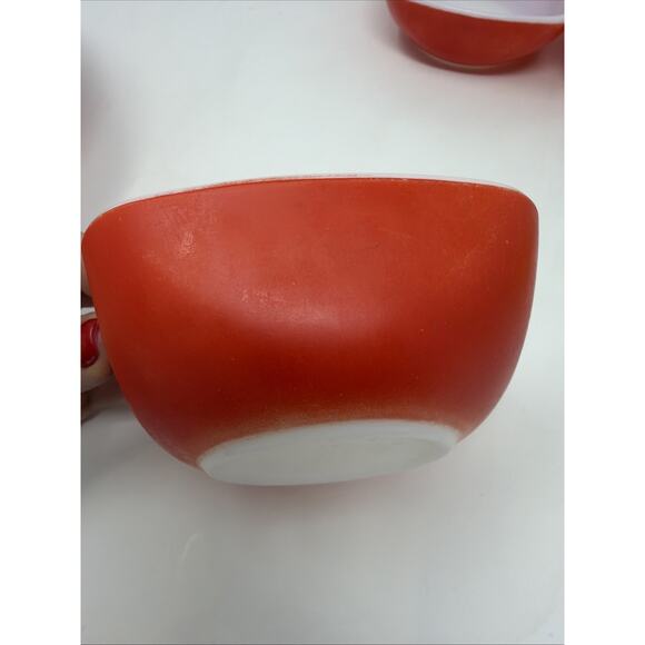 Vintage Pyrex Lot Primary Red 402 Nesting Mixing Bowl 1.5QT & Hostess Bowls - Picture 14 of 16